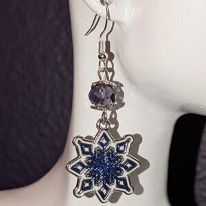 Snowflake Earrings with Smokey Purple accents.